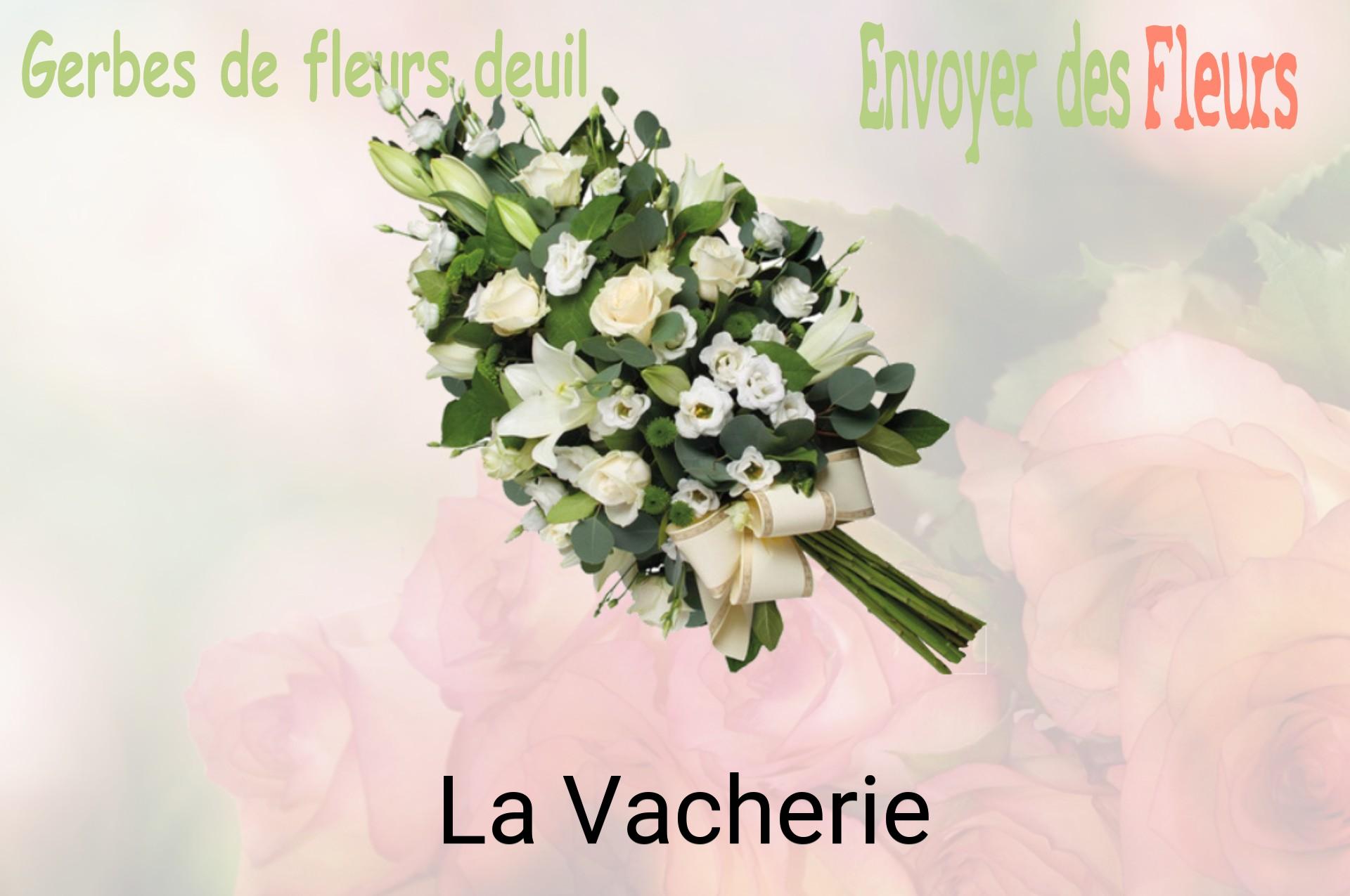 Gerbe de fleurs de deuil livrée à La Vacherie